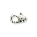 【1個売り】 留め具 18金 ホワイトゴールド 小フック 縦9.5mm 横6.5mm カニカン カニ環 クラスプ|手芸用品 金具 飾り パーツ 部品 K18WG...