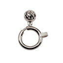【1個売り】 留め具 18金 ホワイトゴールド カットボール付き引き輪 直径8.0mm ヒキワ クラスプ|手芸用品 金具 飾り パーツ 部品 K18WG k18...