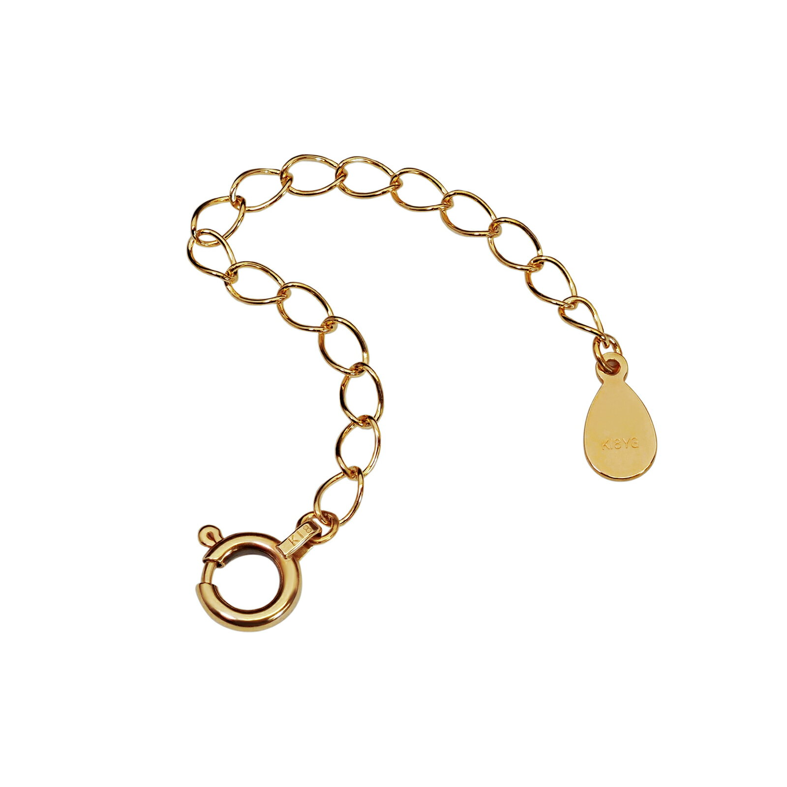 ネックレス用の延長アジャスター 18金 イエローゴールド 荒喜平（ドロップ） 幅2.1mm 長さ5cm/7cm/10cm｜鎖 K18YG k18 18k 貴金属 ジュエリー レディース メンズ