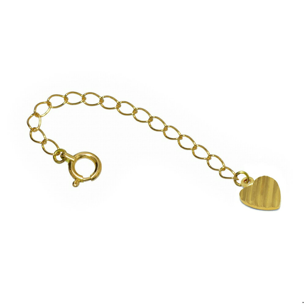 ネックレス用の延長アジャスター 18金 イエローゴールド 荒喜平（ハート/ダイヤカット入り） 幅2.1mm 長さ5cm/7cm/10cm｜鎖 K18YG k18 18k 貴金属 ジュエリー レディース メンズ