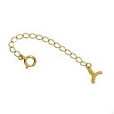 ネックレス用の延長アジャスター 18金 イエローゴールド 荒喜平(イニシャルY/手書き風フォント) 幅2.1mm 長さ5cm/7cm/10cm|鎖 K18YG k18 18k 貴金属 ジュエリー レディース メンズ