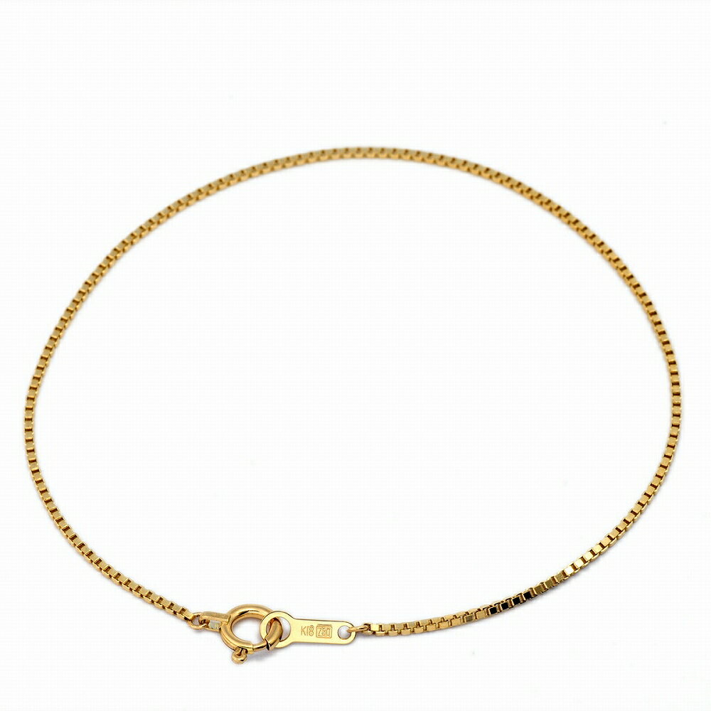 ブレスレット チェーン 18金 イエローゴールド ベネチアンチェーン 幅0.85mm 長さ19cm|鎖 K18YG k18 18k 貴金属 ジュエリー レディー...