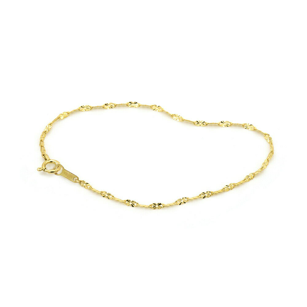 ブレスレット チェーン 18金 イエローゴールド クローバーチェーン 幅1.6mm 長さ17cm|鎖 K18YG k18 18k 貴金属 ジュエリー レディース...