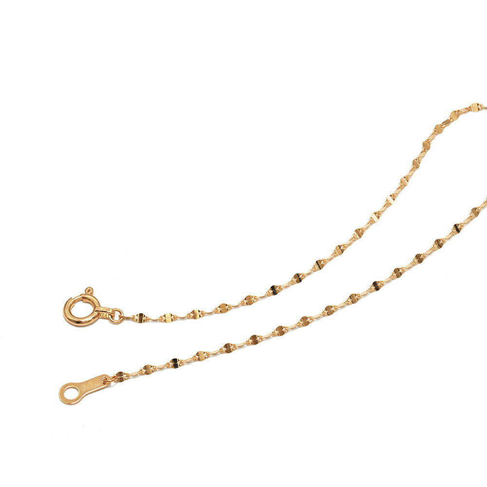 ブレスレット チェーン 18金 イエローゴールド ペタルチェーン 幅1.3mm 長さ17cm|鎖 K18YG k18 18k 貴金属 ジュエリー レディース メ...