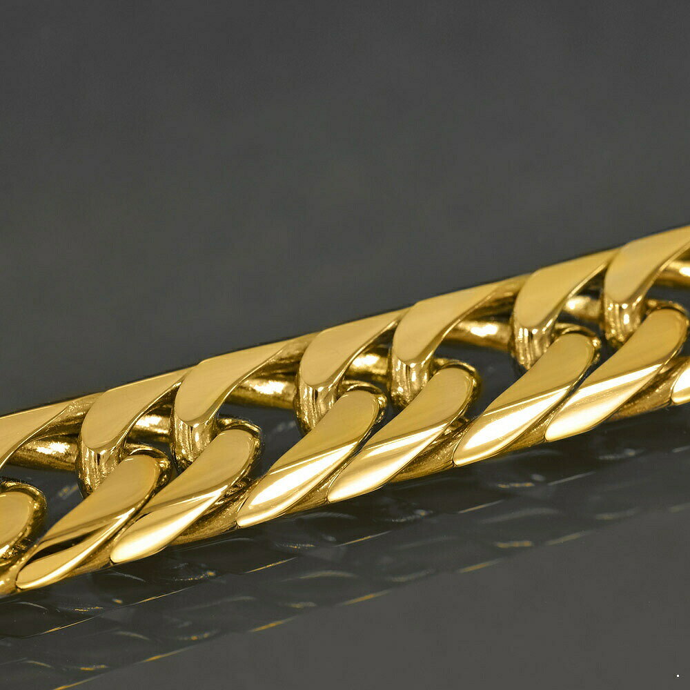 ブレスレット チェーン 18金 イエローゴールド 6面カットダブル喜平チェーン 幅18.1mm 長さ22cm|鎖 K18YG k18 18k 貴金属 ジュエリー...
