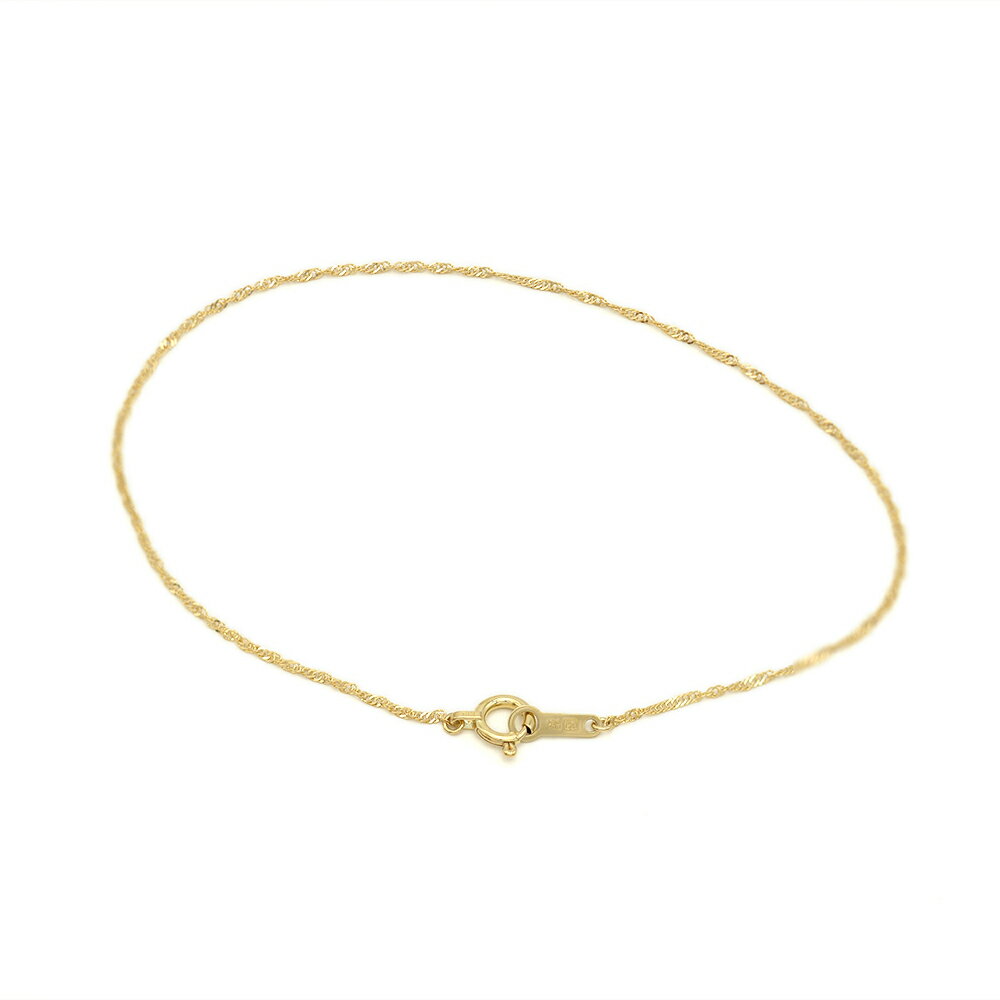 ブレスレット チェーン 18金 イエローゴールド スクリューチェーン 幅1.0mm 長さ22cm|鎖 K18YG k18 18k 貴金属 ジュエリー レディース...