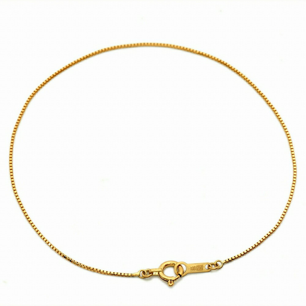 ブレスレット チェーン 18金 イエローゴールド ベネチアンチェーン 幅0.7mm 長さ19cm|鎖 K18YG k18 18k 貴金属 ジュエリー レディース...