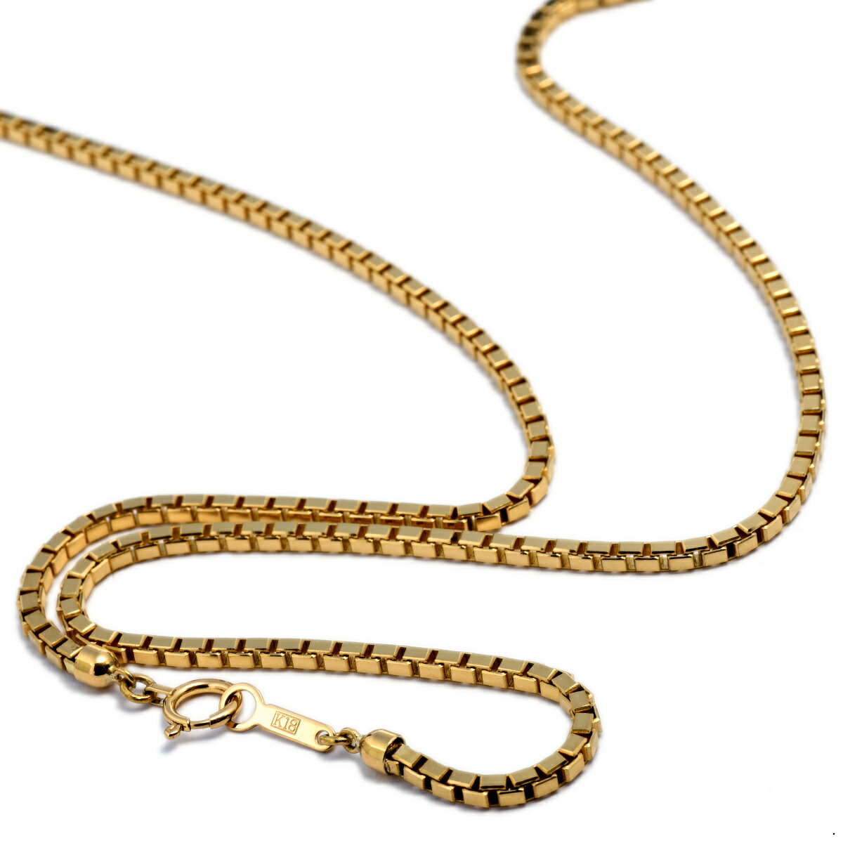 ネックレス チェーン 18金 イエローゴールド ベネチアンチェーン 幅2.3mm 長さ90cm|チェーンのみ だけ 鎖 K18YG k18 18k 貴金属 ジュ...