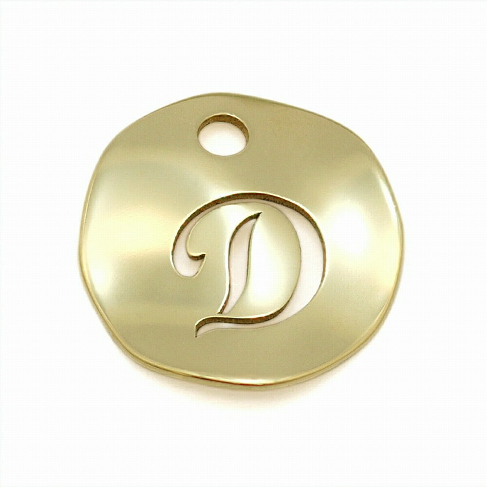【1個売り】 チャームパーツ 18金 イエローゴールド D イニシャルチャーム ラウンド型 穴開き 縦7.5mm 横7.0mm アルファベット 文字|手芸用品 ...