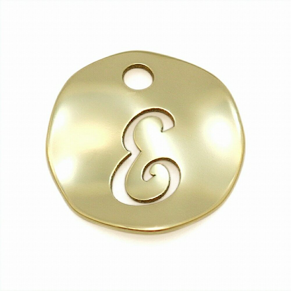 【1個売り】 チャームパーツ 18金 イエローゴールド E イニシャルチャーム ラウンド型 穴開き 縦7.5mm 横7.0mm アルファベット 文字|手芸用品 ...
