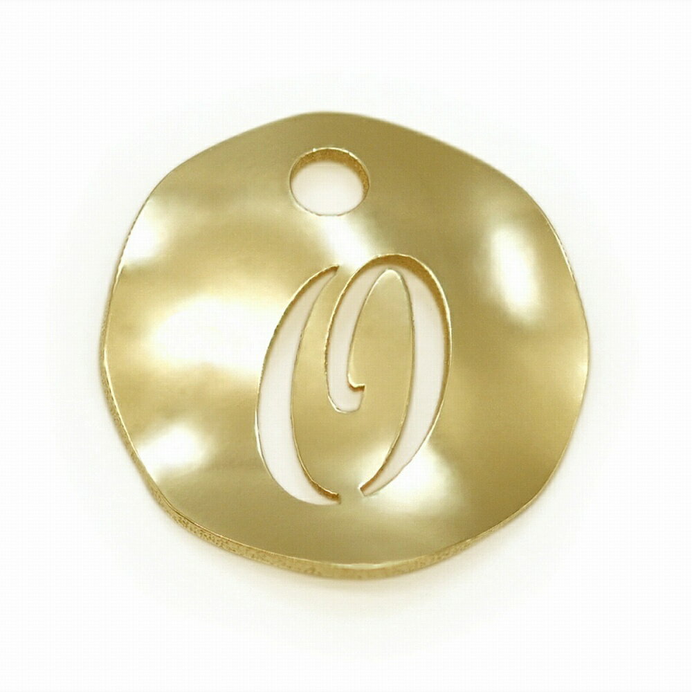 【1個売り】 チャームパーツ 18金 イエローゴールド O イニシャルチャーム ラウンド型 穴開き 縦7.5mm 横7.0mm アルファベット 文字|手芸用品 ...