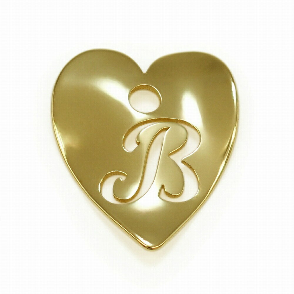 【1個売り】 チャームパーツ 18金 イエローゴールド B イニシャルチャーム ハート型 穴開き 縦8.0mm 横7.0mm アルファベット 文字|手芸用品 金...