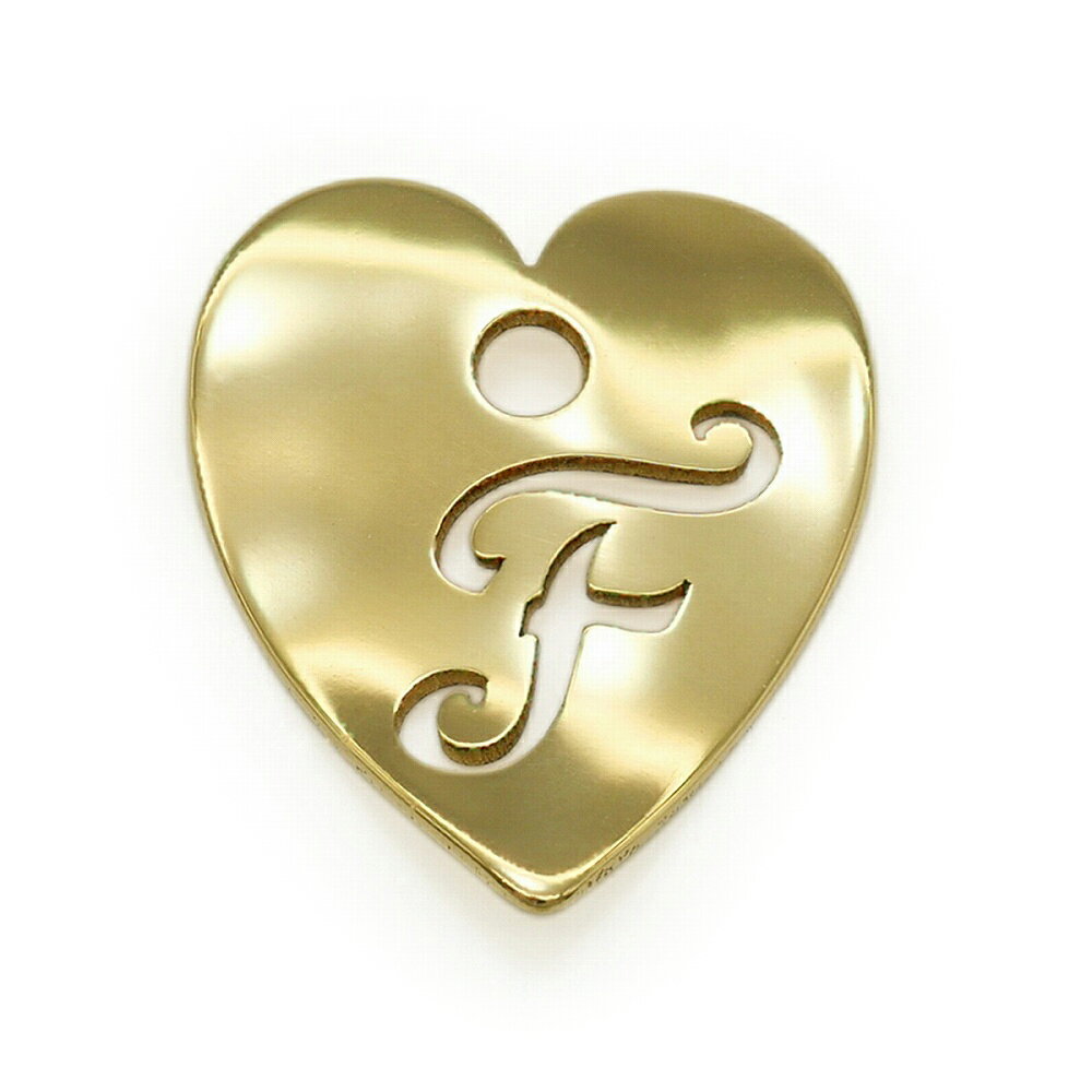【1個売り】 チャームパーツ 18金 イエローゴールド F イニシャルチャーム ハート型 穴開き 縦8.0mm 横7.0mm アルファベット 文字|手芸用品 金...