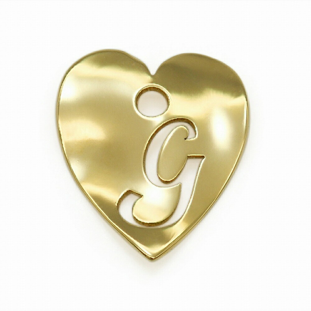 【1個売り】 チャームパーツ 18金 イエローゴールド G イニシャルチャーム ハート型 穴開き 縦8.0mm 横7.0mm アルファベット 文字|手芸用品 金...