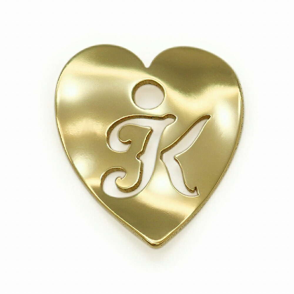 【1個売り】 チャームパーツ 18金 イエローゴールド K イニシャルチャーム ハート型 穴開き 縦8.0mm 横7.0mm アルファベット 文字|手芸用品 金...