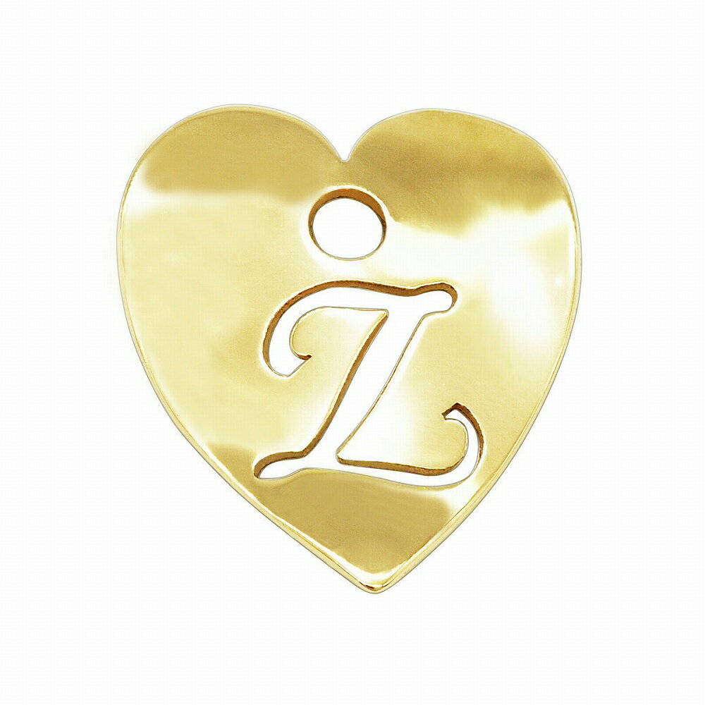 【1個売り】 チャームパーツ 18金 イエローゴールド Z イニシャルチャーム ハート型 穴開き 縦8.0mm 横7.0mm アルファベット 文字|手芸用品 金...