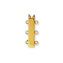 【1個売り】 留め具 18金 イエローゴールド 差し込み式クラスプ 3連用 縦21.0mm 横8.0mm|手芸用品 金具 飾り パーツ 部品 K18YG k18...