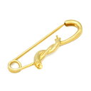 【1個売り】 安全ピン 18金 イエローゴールド つきさし付安全ピン 縦41.0mm 横17.0mm 5mm玉用 6mm玉用|手芸用品 金具 飾り パーツ 部品...