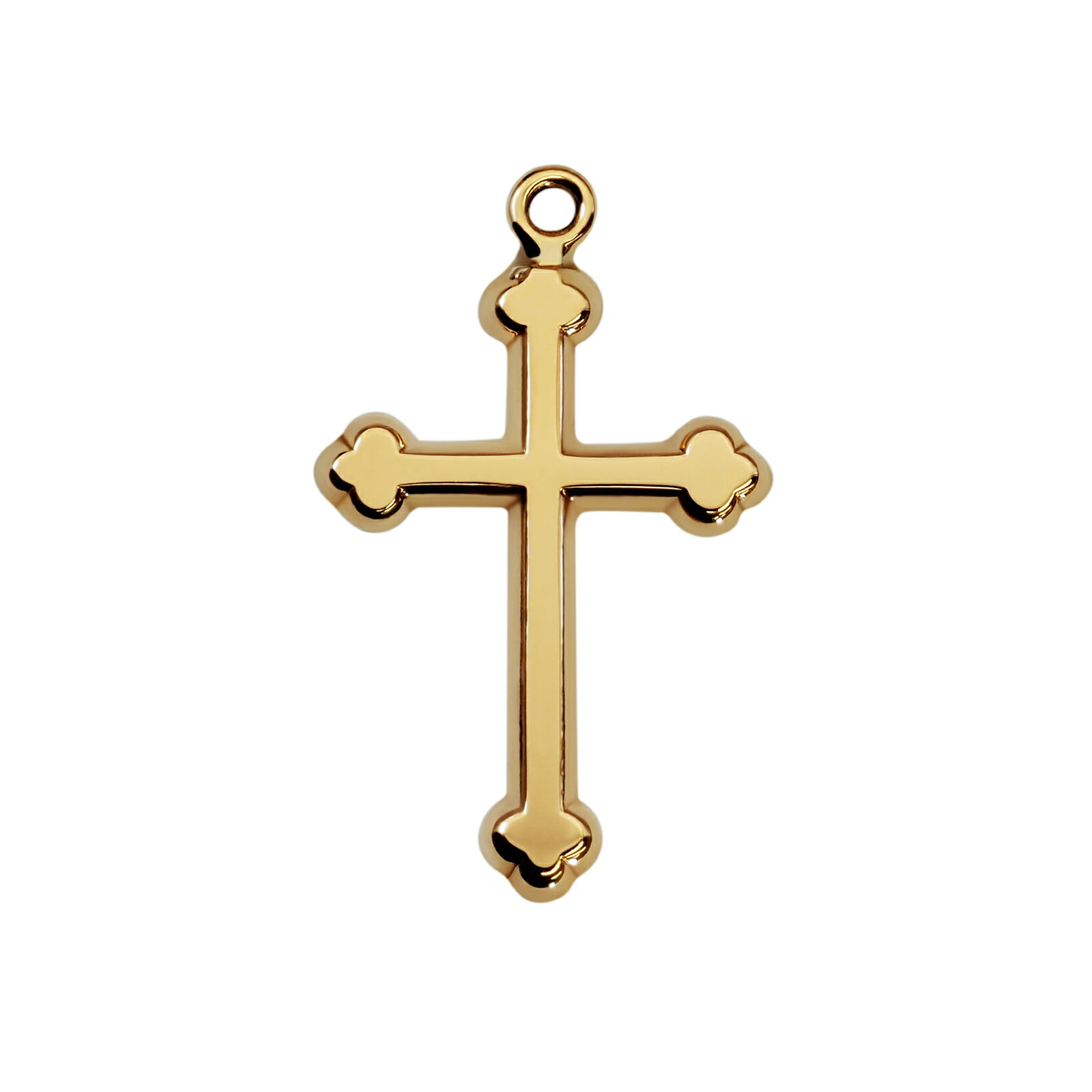 【1個売り】 チャームパーツ 18金 イエローゴールド クロス型チャーム 中空タイプ 縦22.0mm 横13.0mm 十字架|手芸用品 金具 飾り パーツ 部品...