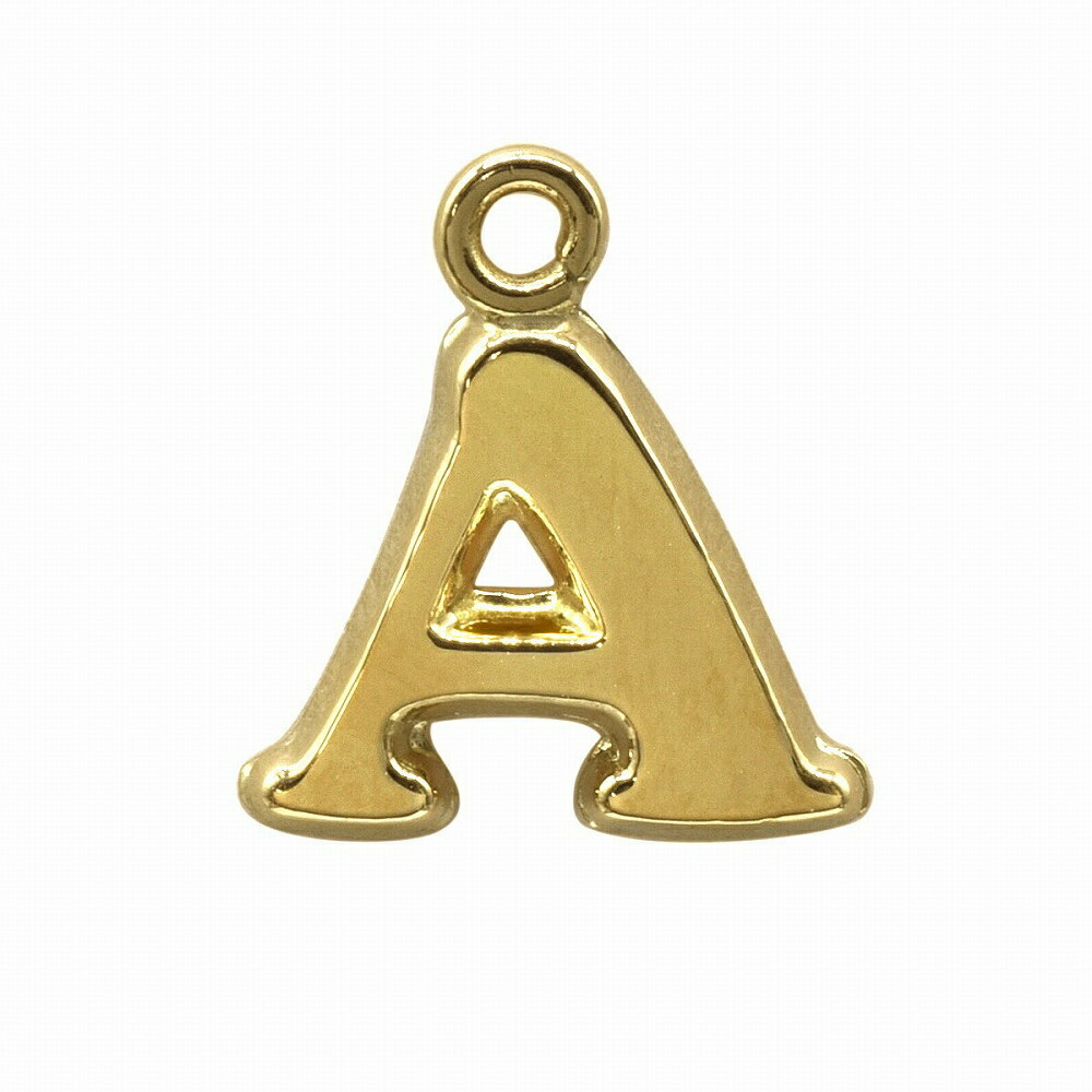 【1個売り】 チャームパーツ 18金 イエローゴールド A イニシャルチャーム Sサイズ 中空タイプ 縦8.5mm 横10.0mm アルファベット 文字|手芸用...