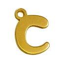 【1個売り】 チャームパーツ 18金 イエローゴールド C イニシャルチャーム 手書き風フォント 縦4.0mm 横5.0mm アルファベット 文字|手芸用品 金...