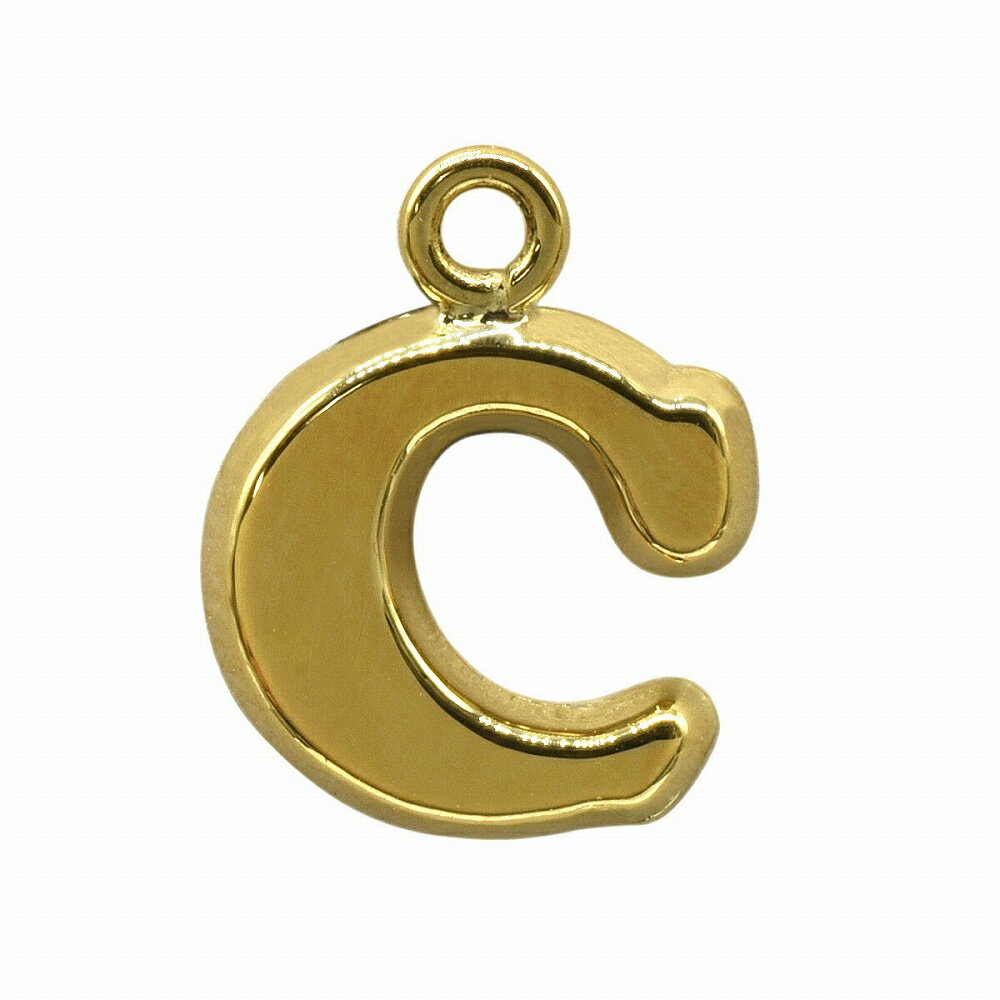 【1個売り】 チャームパーツ 18金 イエローゴールド C イニシャルチャーム Sサイズ 中空タイプ 縦9.0mm 横9.0mm アルファベット 文字|手芸用品...