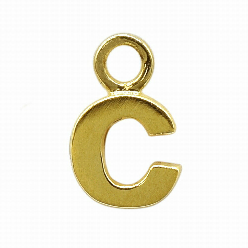【1個売り】 チャームパーツ 18金 イエローゴールド C イニシャルチャーム SSサイズ 縦5.0mm 横4.5mm アルファベット 文字|手芸用品 金具 飾...