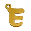 【1個売り】 チャームパーツ 18金 イエローゴールド E イニシャルチャーム 手書き風フォント 縦5.0mm 横5.0mm アルファベット 文字|手芸用品 金...