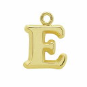 【1個売り】 チャームパーツ 18金 イエローゴールド E イニシャルチャーム Sサイズ 中空タイプ 縦8.5mm 横8.0mm アルファベット 文字|手芸用品 金具 飾り パーツ 部品 K18YG k18 18k 貴金属