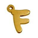 【1個売り】 チャームパーツ 18金 イエローゴールド F イニシャルチャーム 手書き風フォント 縦6.0mm 横5.0mm アルファベット 文字|手芸用品 金...