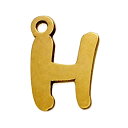 【1個売り】 チャームパーツ 18金 イエローゴールド H イニシャルチャーム 手書き風フォント 縦6.0mm 横4.0mm アルファベット 文字|手芸用品 金...