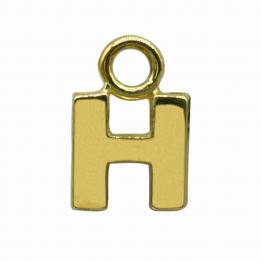 【1個売り】 チャームパーツ 18金 イエローゴールド H イニシャルチャーム SSサイズ 縦4.5mm 横4.5mm アルファベット 文字|手芸用品 金具 飾...