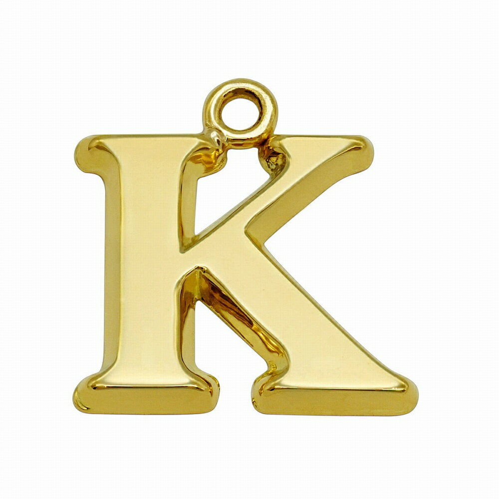 【1個売り】 チャームパーツ 18金 イエローゴールド K イニシャルチャーム Mサイズ 中空タイプ 縦11.0mm 横12.0mm アルファベット 文字|手芸...
