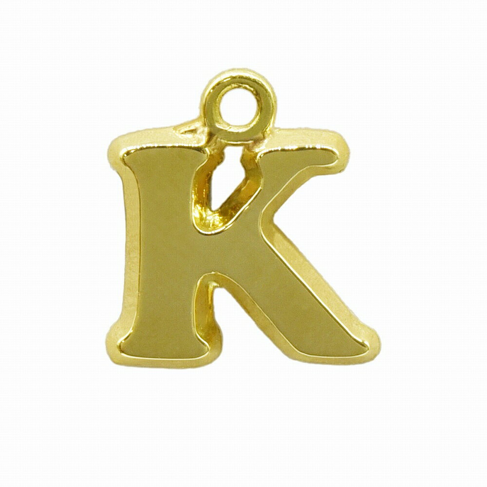 【1個売り】 チャームパーツ 18金 イエローゴールド K イニシャルチャーム Sサイズ 中空タイプ 縦8.5mm 横9.5mm アルファベット 文字|手芸用品...