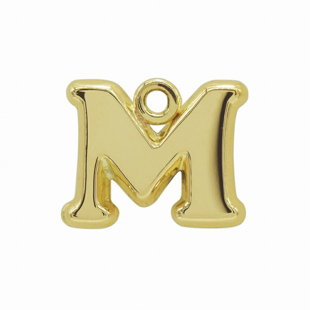 【1個売り】 チャームパーツ 18金 イエローゴールド M イニシャルチャーム Sサイズ 中空タイプ 縦8.5mm 横11.0mm アルファベット 文字|手芸用...