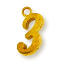 【1個売り】 チャームパーツ 18金 イエローゴールド 3 ナンバーチャーム 数字|手芸用品 金具 飾り パーツ 部品 K18YG k18 18k 貴金属