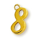 【1個売り】 チャームパーツ 18金 イエローゴールド 8 ナンバーチャーム 数字|手芸用品 金具 飾り パーツ 部品 K18YG k18 18k 貴金属