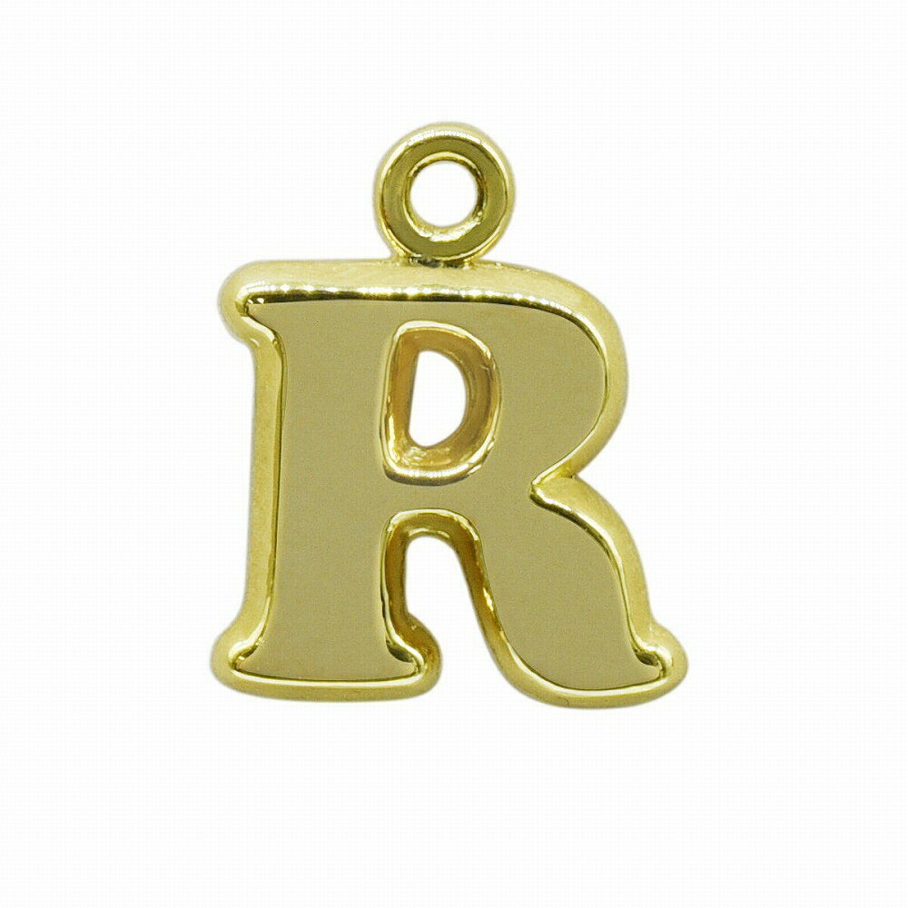 【1個売り】 チャームパーツ 18金 イエローゴールド R イニシャルチャーム Sサイズ 中空タイプ 縦8.5mm 横9.0mm アルファベット 文字|手芸用品...
