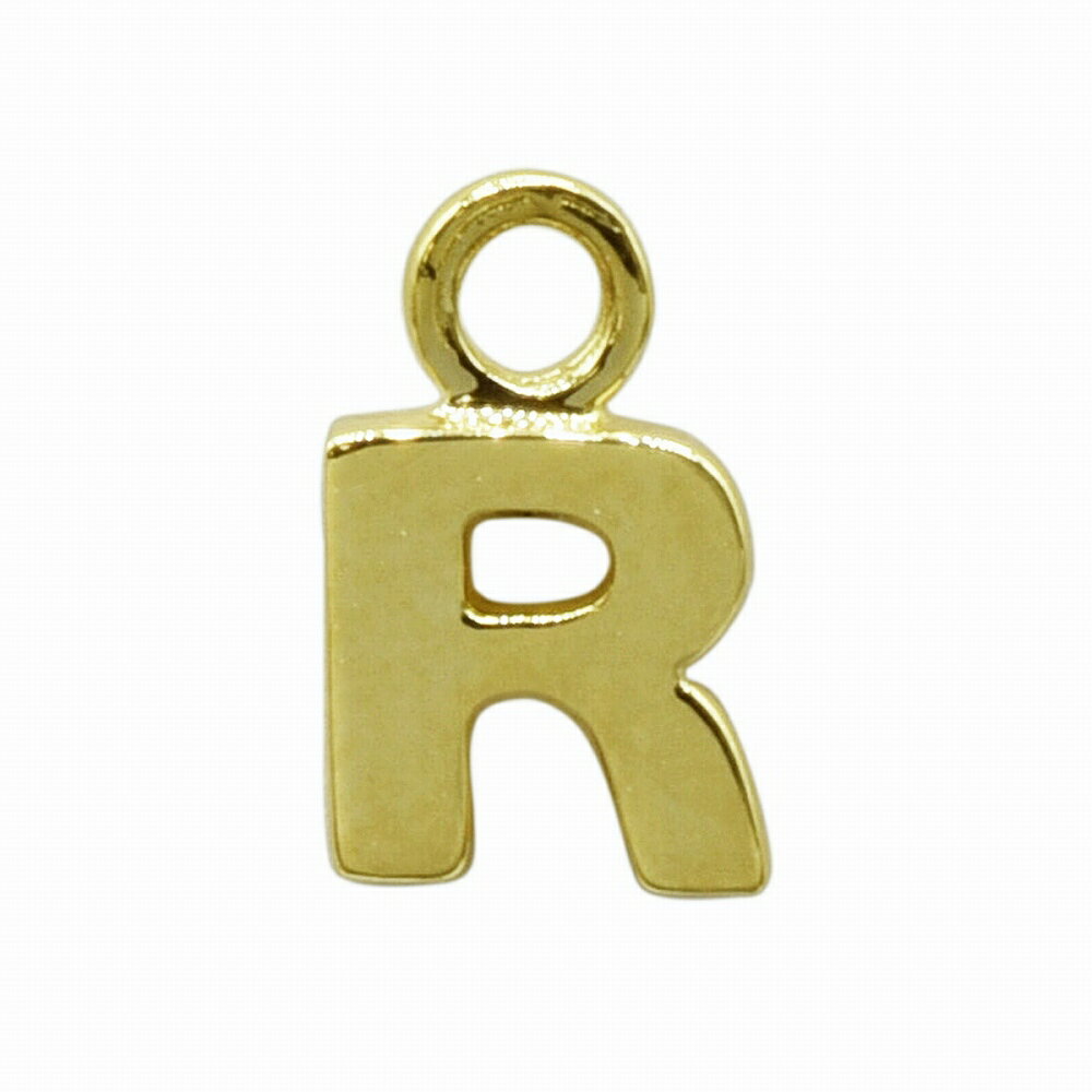 【1個売り】 チャームパーツ 18金 イエローゴールド R イニシャルチャーム SSサイズ 縦4.5mm 横4.5mm アルファベット 文字|手芸用品 金具 飾...