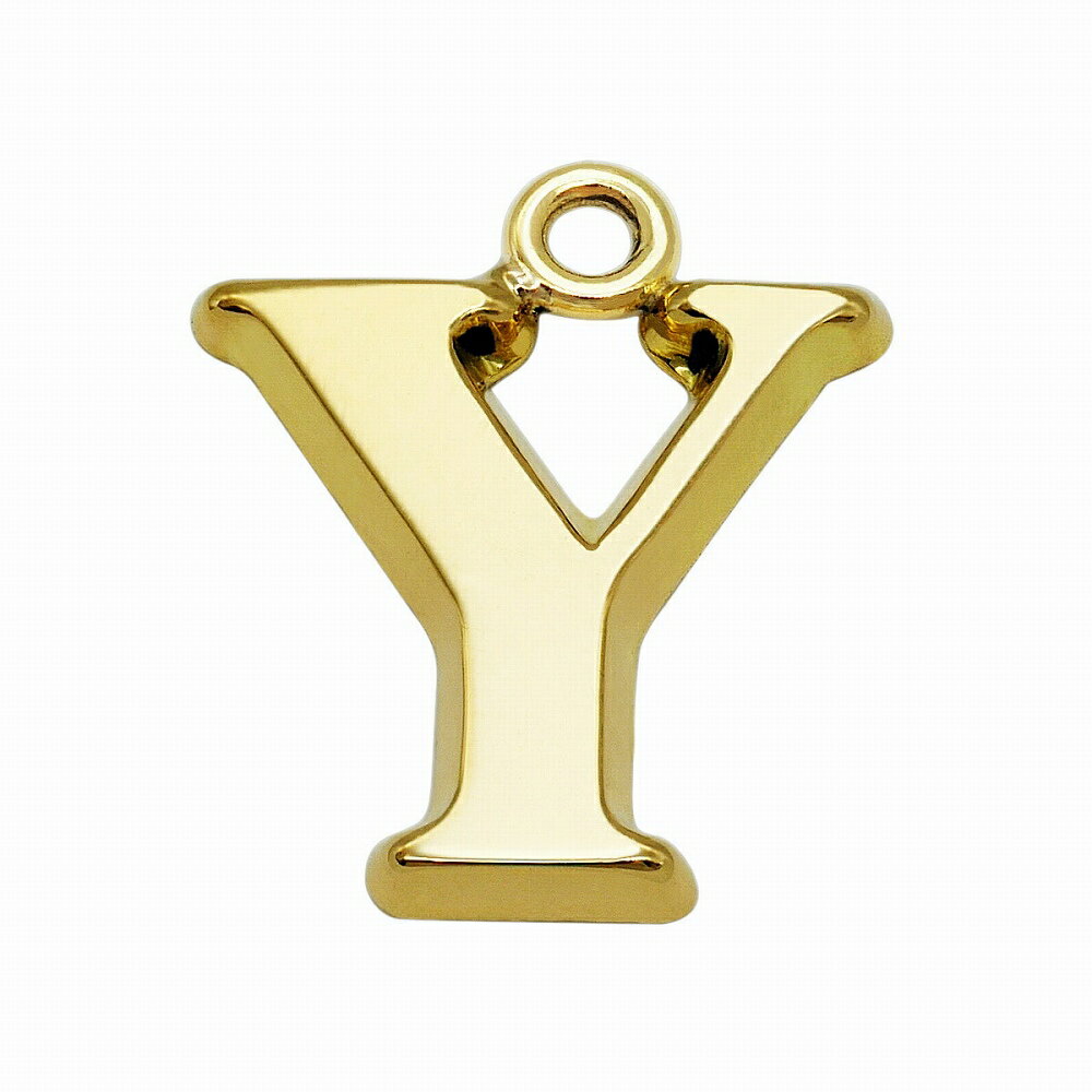 【1個売り】 チャームパーツ 18金 イエローゴールド Y イニシャルチャーム Mサイズ 中空タイプ 縦11.0mm 横11.0mm アルファベット 文字|手芸...