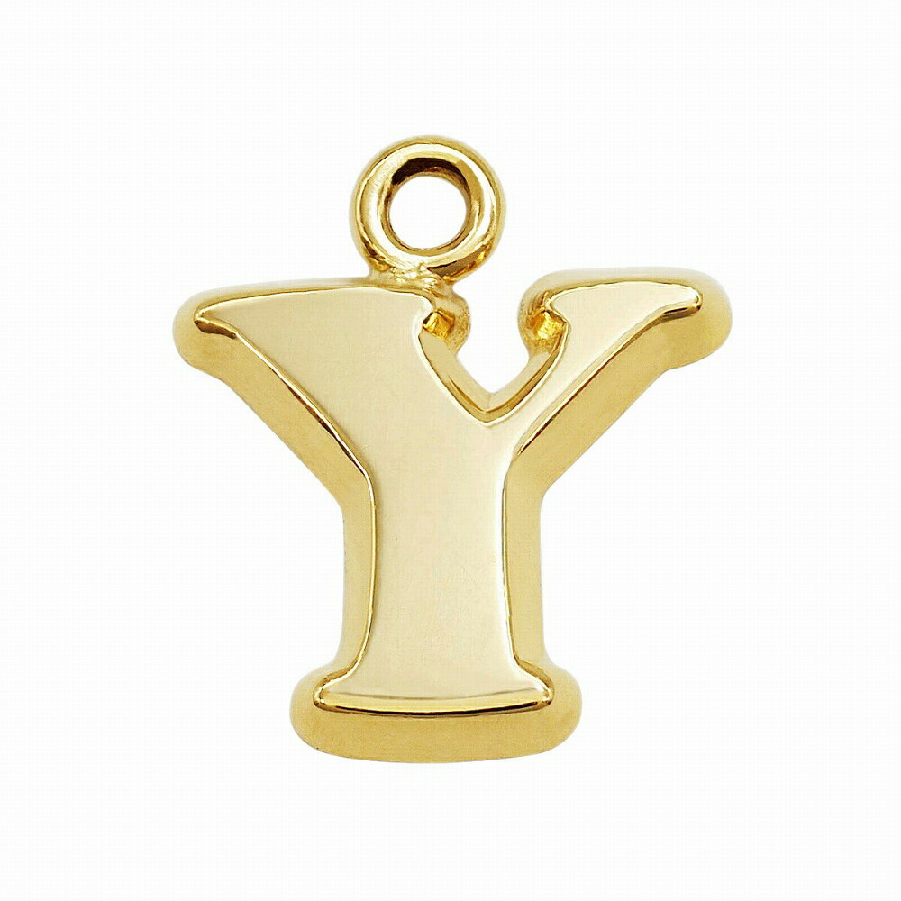 【1個売り】 チャームパーツ 18金 イエローゴールド Y イニシャルチャーム Sサイズ 中空タイプ 縦8.5mm 横8.5mm アルファベット 文字|手芸用品...