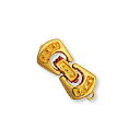 【1個売り】 留め具 18金 イエローゴールド 中折れ式留具 両面デザイン 丸カン付き 縦8.5mm 横19.0mm クラスプ|手芸用品 金具 飾り パーツ 部...