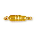 【1個売り】 留め具 18金 イエローゴールド マグネット式クラスプ 筒型 縦16.5mm 横4.0mm|手芸用品 金具 飾り パーツ 部品 K18YG k18 18k 貴金属