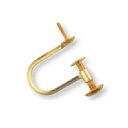 【1個売り】 イヤリングパーツ 18金 イエローゴールド ネジ式イヤリングパーツ つきさし付き 縦12.0mm ノンホール|手芸用品 金具 飾り パーツ 部品 ...