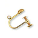 【1個売り】 イヤリングパーツ 18金 イエローゴールド ネジ式イヤリングパーツ 丸カン付き 縦13.0mm ノンホール|手芸用品 金具 飾り パーツ 部品 K...