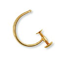 【1個売り】 イヤリングパーツ 18金 イエローゴールド ネジ式イヤリングパーツ 両穴珠用 縦13.0mm ノンホール|手芸用品 金具 飾り パーツ 部品 K1...