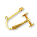 【1個売り】 イヤリングパーツ 18金 イエローゴールド ネジバネ式イヤリングパーツ 丸カン付き 縦18.0mm ノンホール|手芸用品 金具 飾り パーツ 部品...