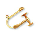 【1個売り】 イヤリングパーツ 18金 イエローゴールド ネジバネ式イヤリングパーツ 丸カン付き 縦16.0mm ノンホール|手芸用品 金具 飾り パーツ 部品...