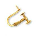 【1個売り】 イヤリングパーツ 18金 イエローゴールド ネジバネ式イヤリングパーツ つきさし付き 縦15.0mm ノンホール|手芸用品 金具 飾り パーツ 部...