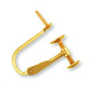 【1個売り】 イヤリングパーツ 18金 イエローゴールド ネジバネ式イヤリングパーツ つきさし付き 縦18.0mm ノンホール|手芸用品 金具 飾り パーツ 部...